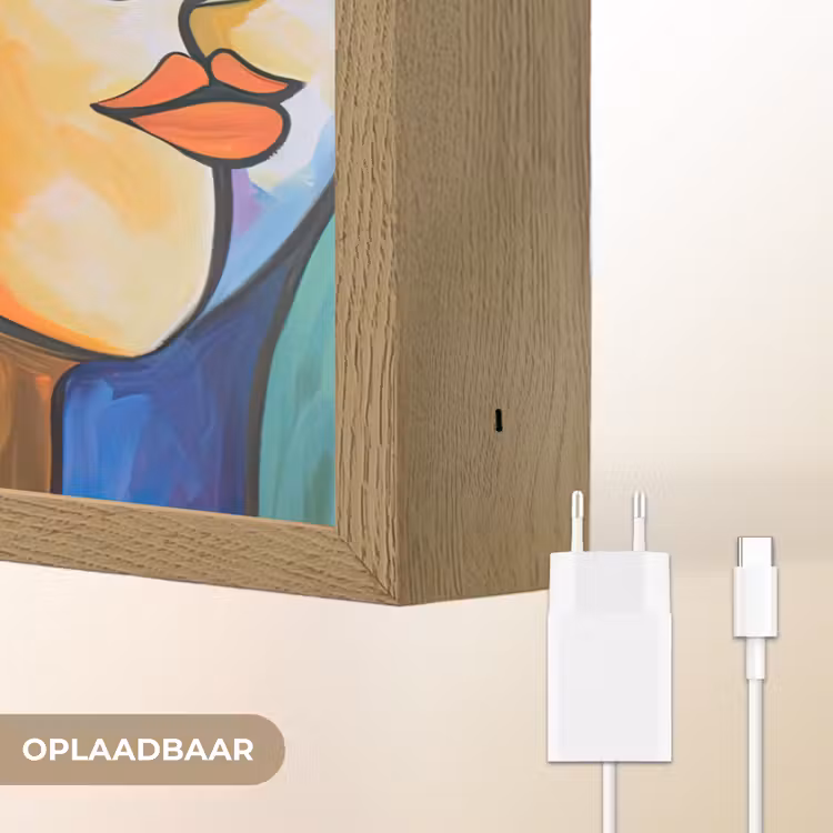 Lightbox - Wandlamp - Hoofd - Olieverf - Schilderij - Kleurrijk — 7