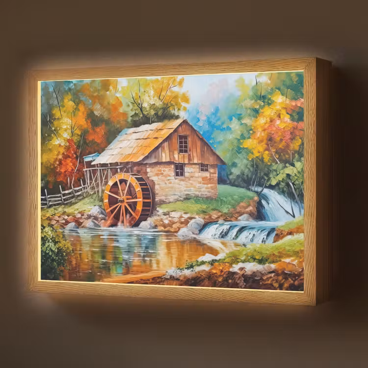 Lightbox - Wandlamp - Landschap - Schilderij - Huis - Kunst - Herfst — 1