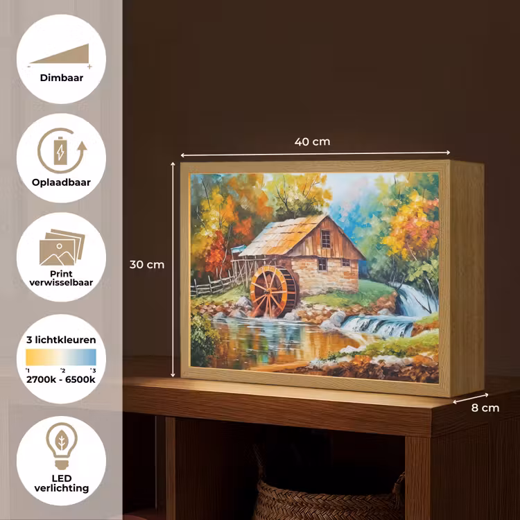 Lightbox - Wandlamp - Landschap - Schilderij - Huis - Kunst - Herfst — 10