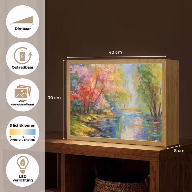 Lightbox - Wandlamp - Olieverf - Landschap - Natuur - Kleurrijk — 10