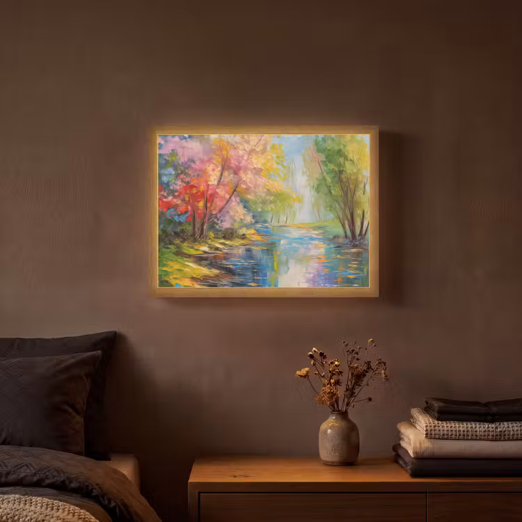 Lightbox - Wandlamp - Olieverf - Landschap - Natuur - Kleurrijk — 3