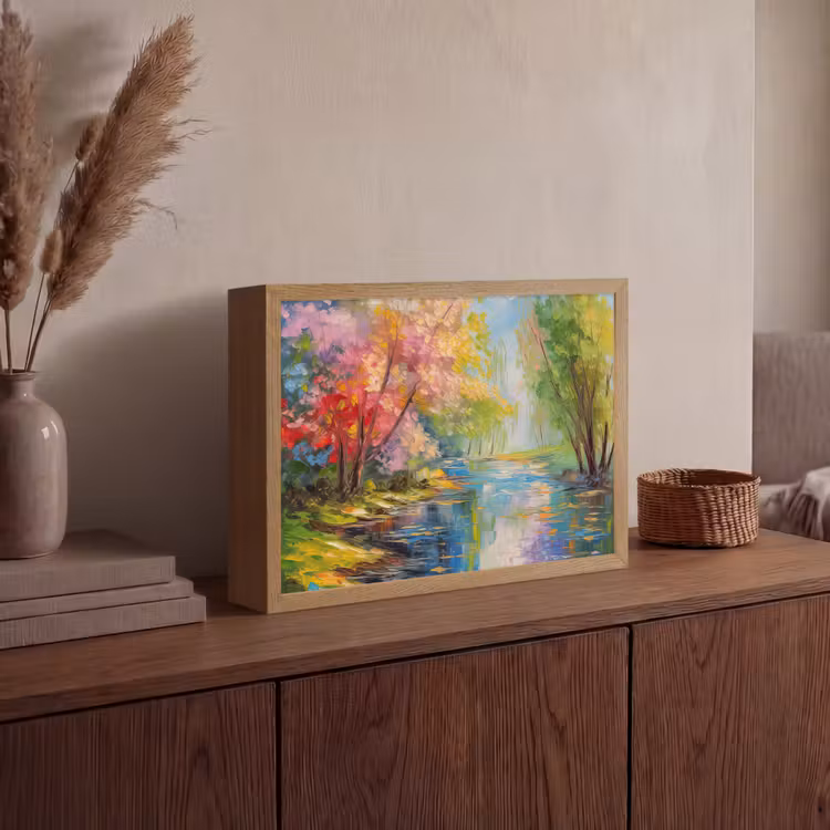 Lightbox - Wandlamp - Olieverf - Landschap - Natuur - Kleurrijk — 4