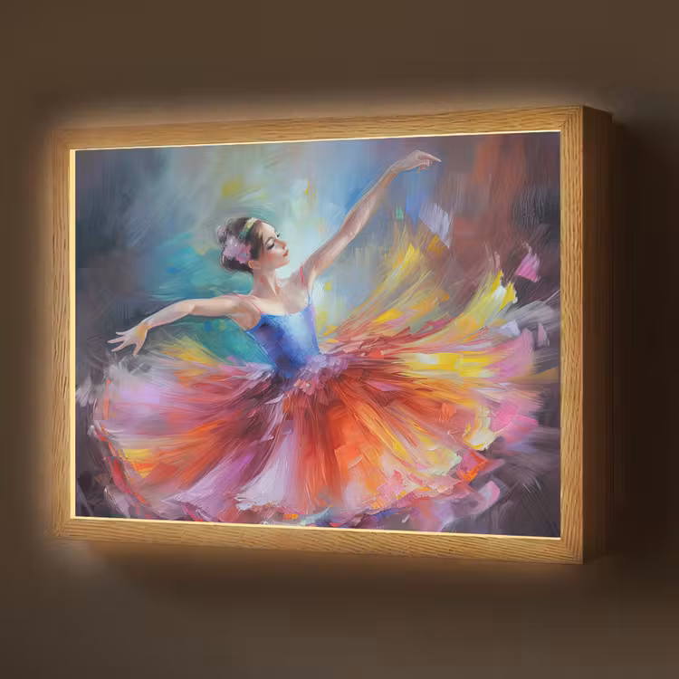 Lightbox - Wandlamp - Schilderij - Olieverf - Dans - Ballerina — 1