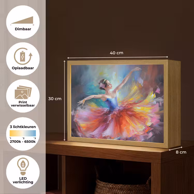 Lightbox - Wandlamp - Schilderij - Olieverf - Dans - Ballerina — 10