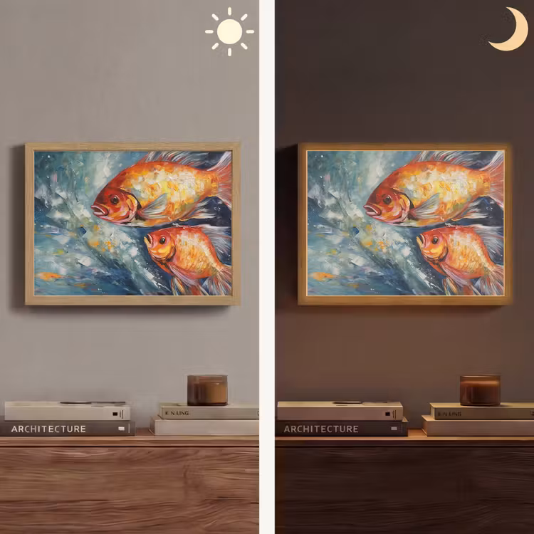 Lightbox - Wandlamp - Vissen - Water - Dieren - Kunst - Olieverf — 6