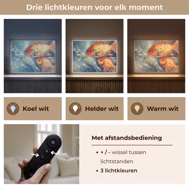 Lightbox - Wandlamp - Vissen - Water - Dieren - Kunst - Olieverf — 8