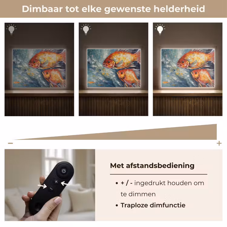 Lightbox - Wandlamp - Vissen - Water - Dieren - Kunst - Olieverf — 9