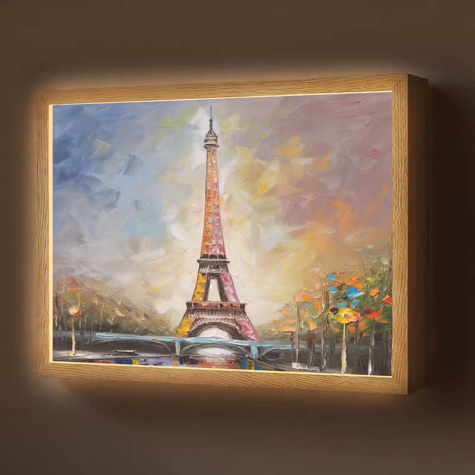 Lightbox - Wandlamp - Eiffeltoren - Schilderij - Olieverf - Parijs — 1