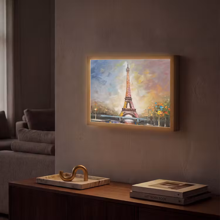 Lightbox - Wandlamp - Eiffeltoren - Schilderij - Olieverf - Parijs — 2
