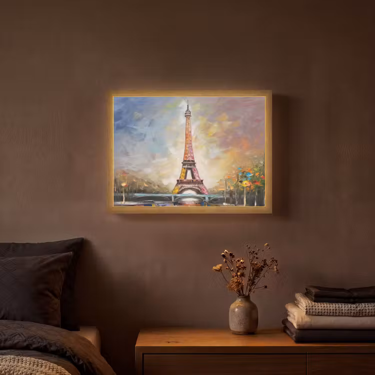 Lightbox - Wandlamp - Eiffeltoren - Schilderij - Olieverf - Parijs — 3