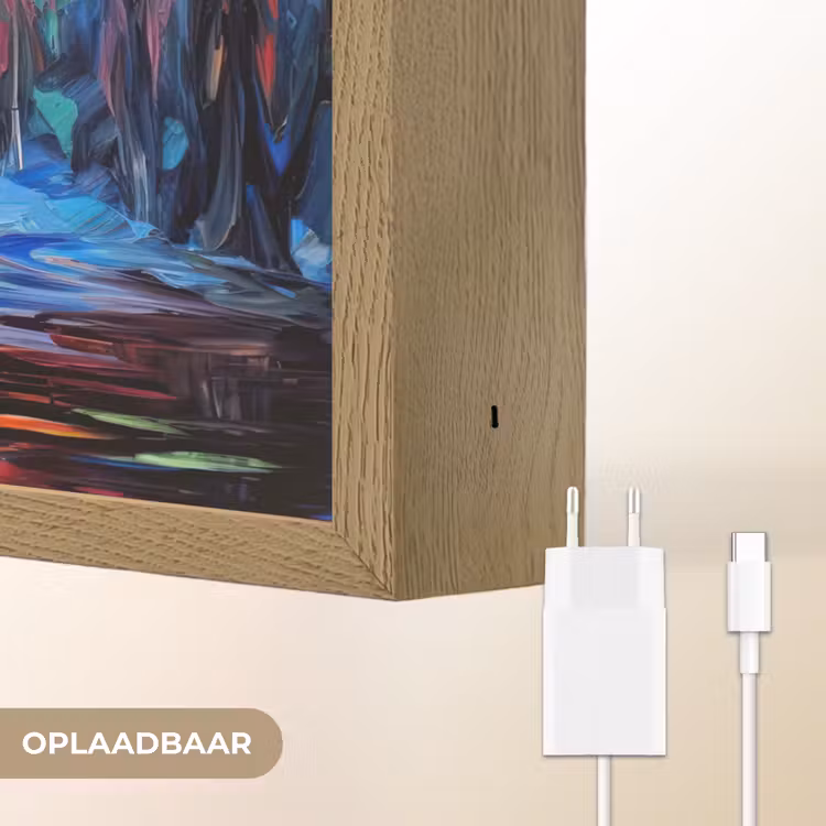 Lightbox - Wandlamp - Kleurrijk - Olieverf - Water - Boot — 7