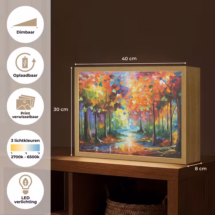 Lightbox - Wandlamp - Landschap - Bos - Kleuren - Natuur — 10