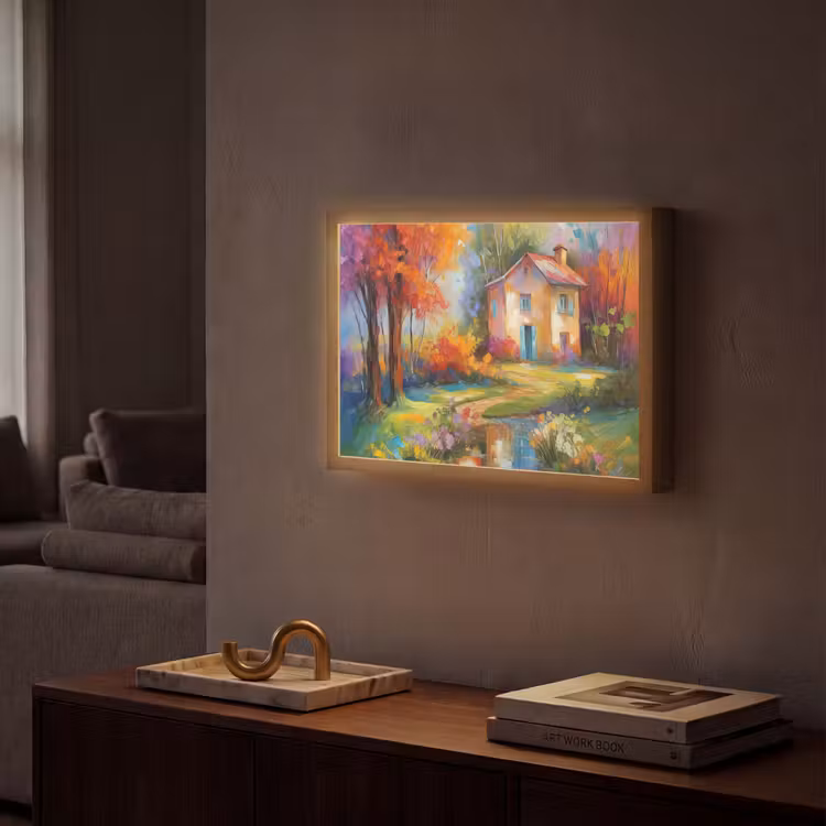 Lightbox - Wandlamp - Landschap - Kleurrijk - Olieverf - Kunst — 2