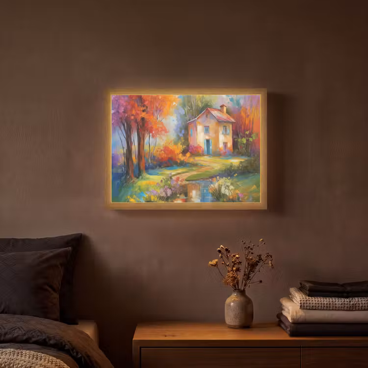 Lightbox - Wandlamp - Landschap - Kleurrijk - Olieverf - Kunst — 3