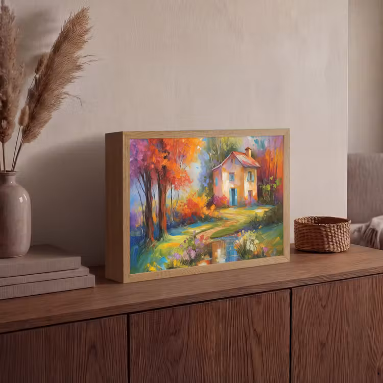 Lightbox - Wandlamp - Landschap - Kleurrijk - Olieverf - Kunst — 4