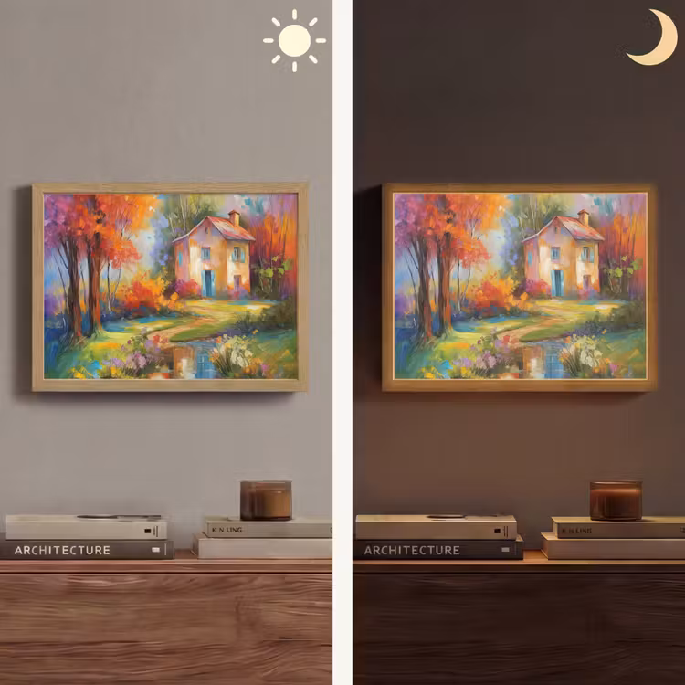 Lightbox - Wandlamp - Landschap - Kleurrijk - Olieverf - Kunst — 6