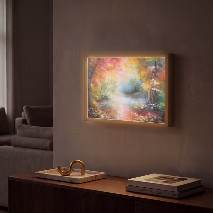 Lightbox - Wandlamp - Landschap - Olieverf - Kleurrijk - Natuur — 2