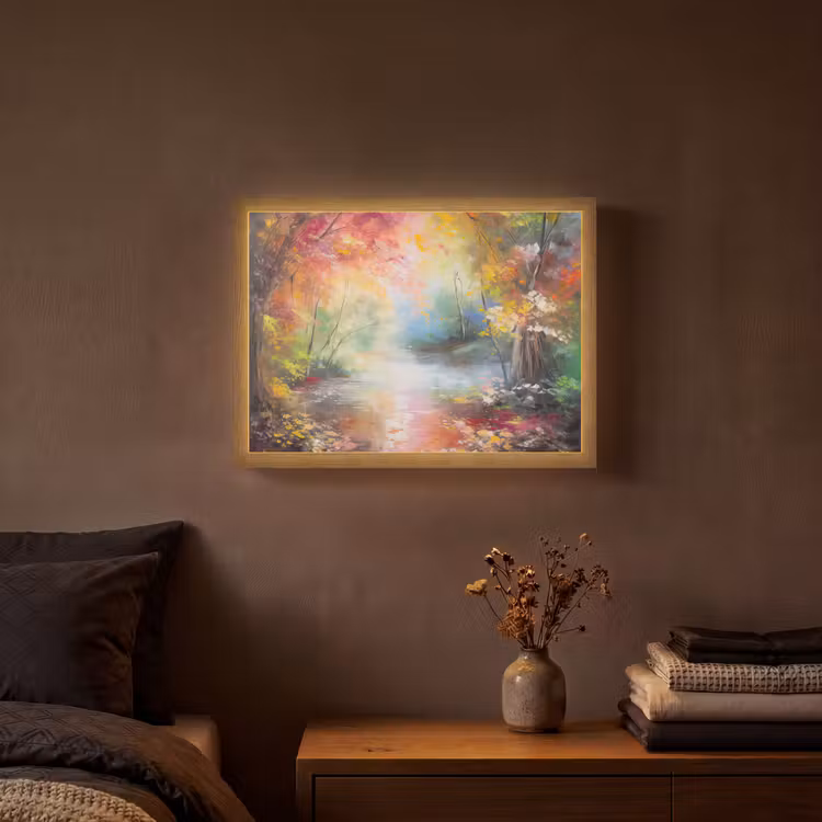 Lightbox - Wandlamp - Landschap - Olieverf - Kleurrijk - Natuur — 3