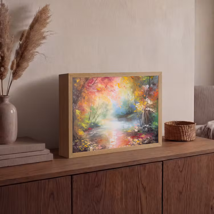 Lightbox - Wandlamp - Landschap - Olieverf - Kleurrijk - Natuur — 4