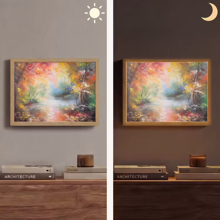 Lightbox - Wandlamp - Landschap - Olieverf - Kleurrijk - Natuur — 6