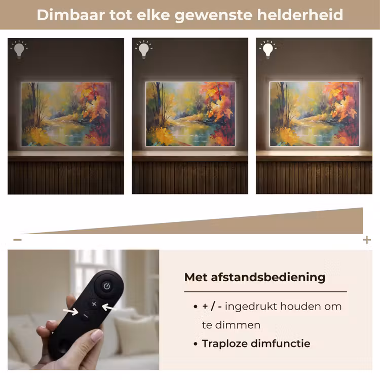 Lightbox - Wandlamp - Landschap - Olieverf - Rivier - Kleurrijk — 9