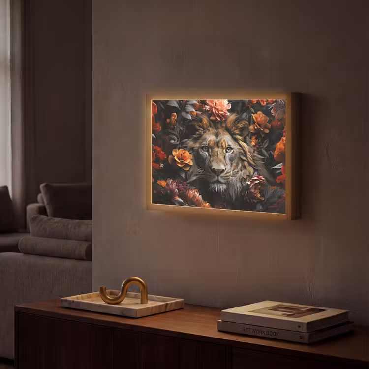 Lightbox - Wandlamp - Leeuw - Dier - Natuur - Bloemen - Botanisch — 2