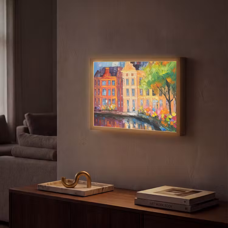 Lightbox - Wandlamp - Olieverf - Amsterdam - Kunst - Kleurrijk — 2