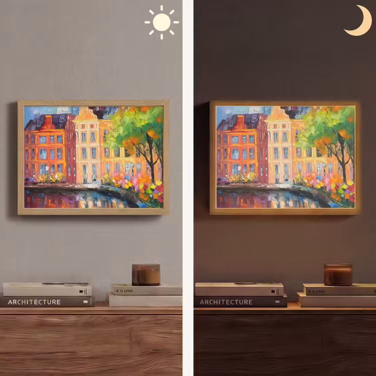 Lightbox - Wandlamp - Olieverf - Amsterdam - Kunst - Kleurrijk — 6