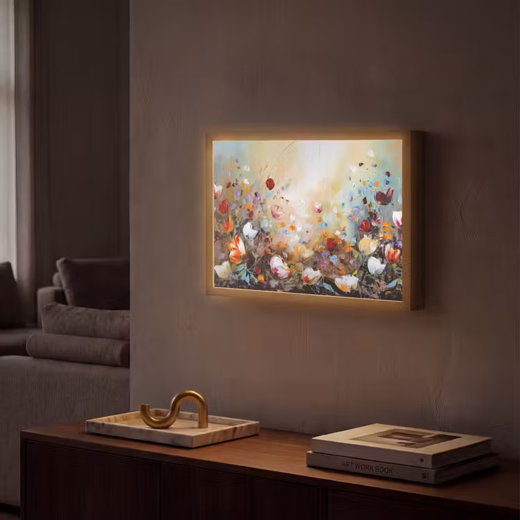 Lightbox - Wandlamp - Olieverf - Bloemen - Kleurrijk - Natuur — 2