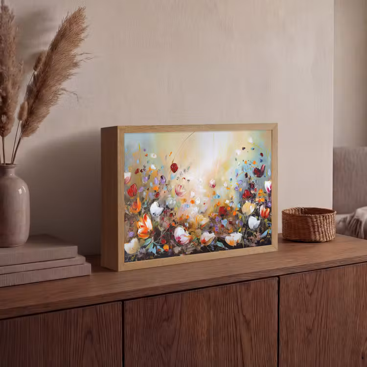 Lightbox - Wandlamp - Olieverf - Bloemen - Kleurrijk - Natuur — 4