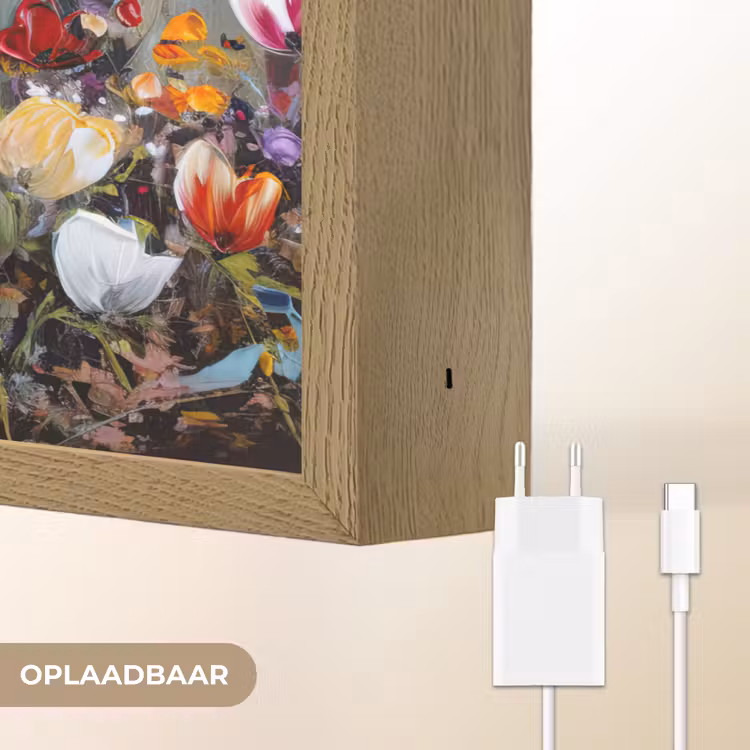 Lightbox - Wandlamp - Olieverf - Bloemen - Kleurrijk - Natuur — 7