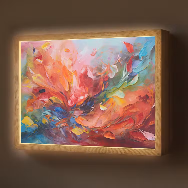 Lightbox - Wandlamp - Olieverf - Kunst - Abstract - Kleurrijk — 1
