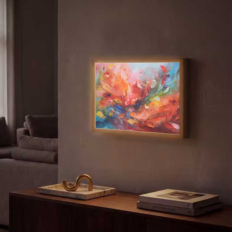 Lightbox - Wandlamp - Olieverf - Kunst - Abstract - Kleurrijk — 2