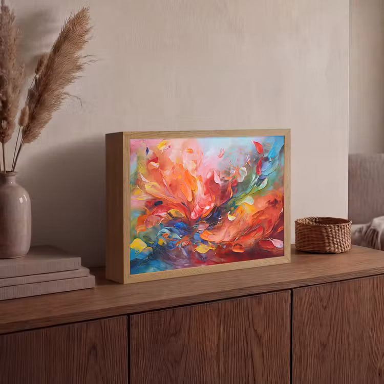 Lightbox - Wandlamp - Olieverf - Kunst - Abstract - Kleurrijk — 4