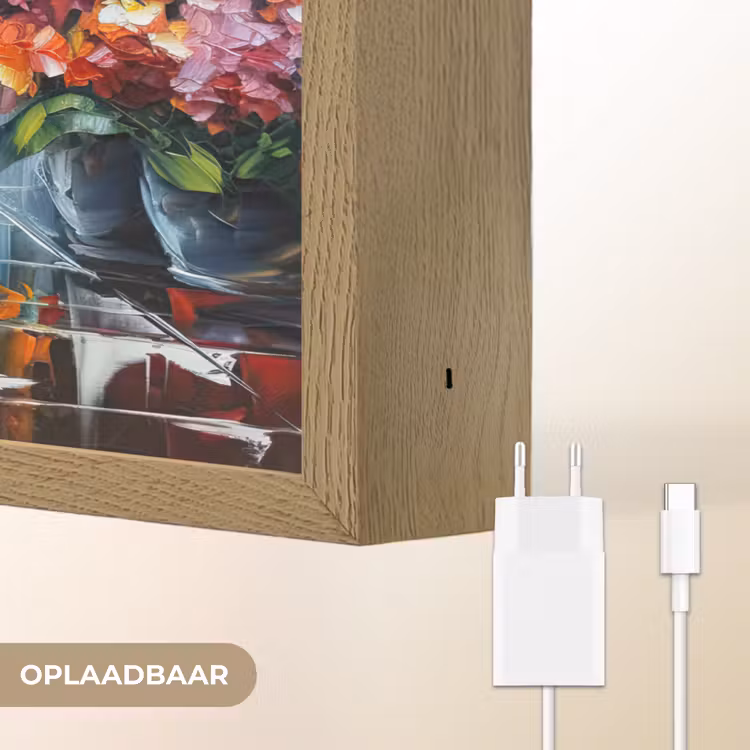 Lightbox - Wandlamp - Olieverf - Paraplu - Vrouw - Straat - Kunst — 7