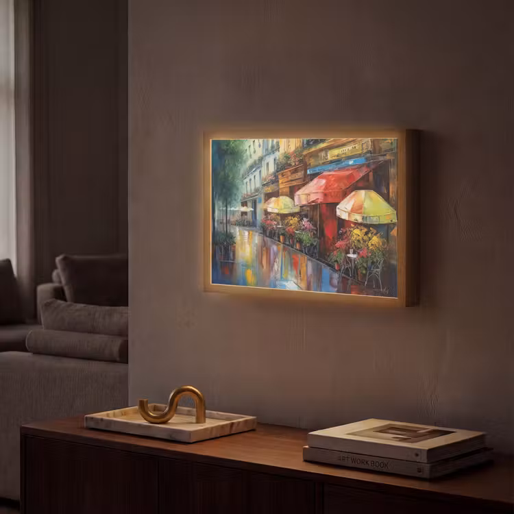 Lightbox - Wandlamp - Straat - Olieverf - Kleurrijk - Stad — 2
