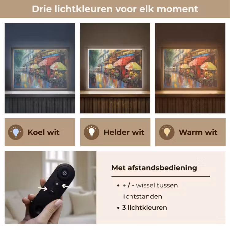 Lightbox - Wandlamp - Straat - Olieverf - Kleurrijk - Stad — 8