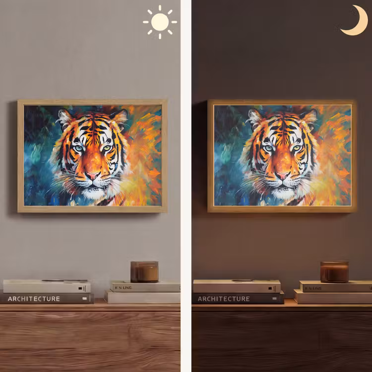 Lightbox - Wandlamp - Tijger - Dieren - Olieverf - Kunst — 6