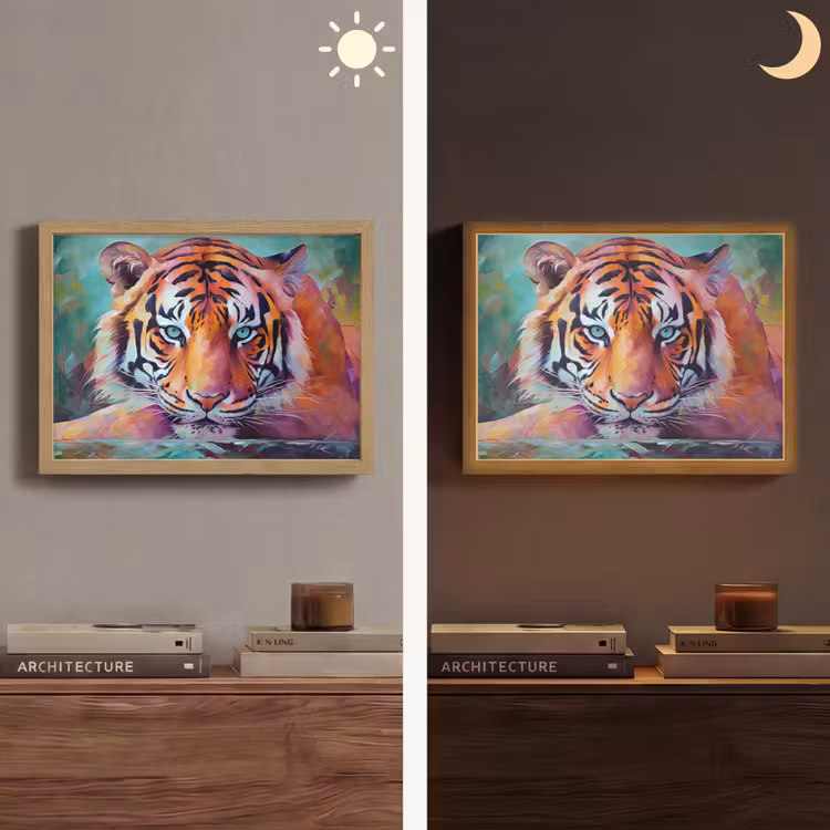 Lightbox - Wandlamp - Tijger - Olieverf - Dieren - Kunst — 6