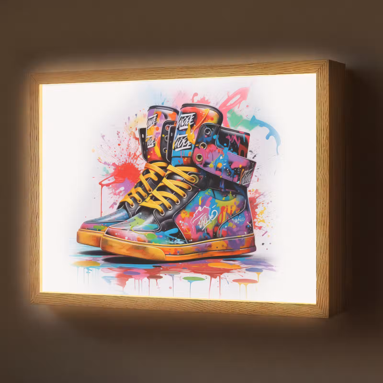 Lightbox - Wandlamp - Schoenen - Graffiti - Wit - Kleuren — 1