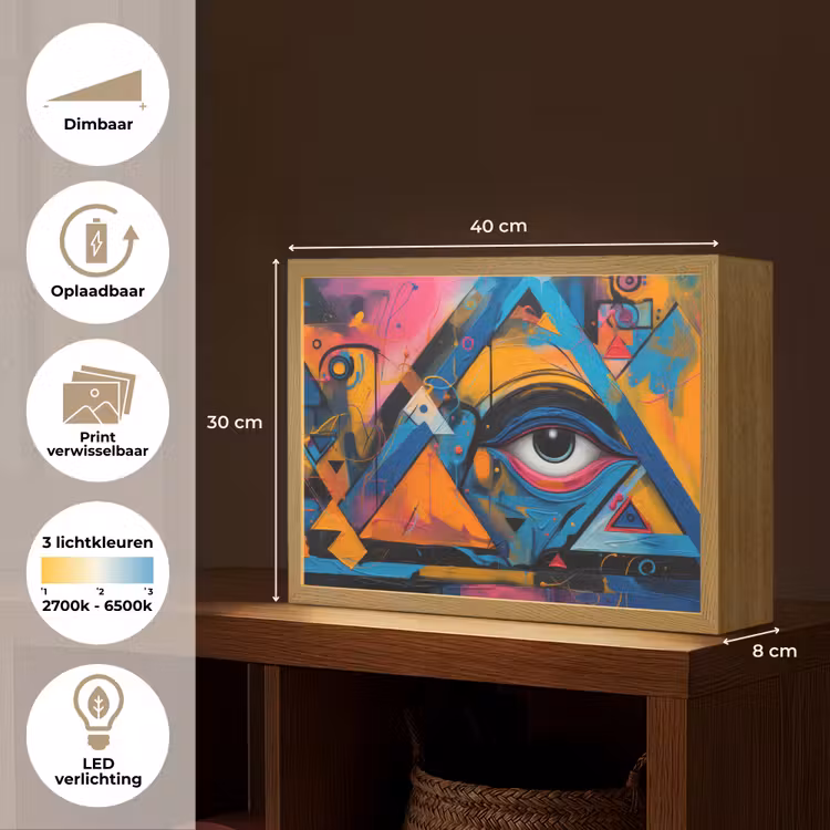 Lightbox - Wandlamp - Graffiti - Kleuren - Oog - Kunst — 10