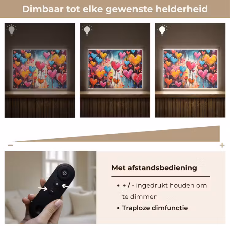 Lightbox - Wandlamp - Hartjes - Kleuren - Kunst - Liefde — 9
