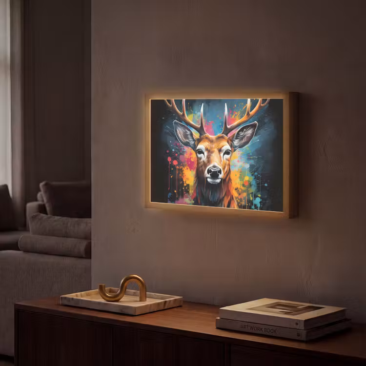 Lightbox - Wandlamp - Hert - Graffiti - Dieren - Kleuren — 2