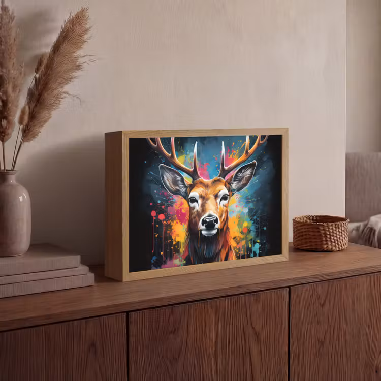 Lightbox - Wandlamp - Hert - Graffiti - Dieren - Kleuren — 4