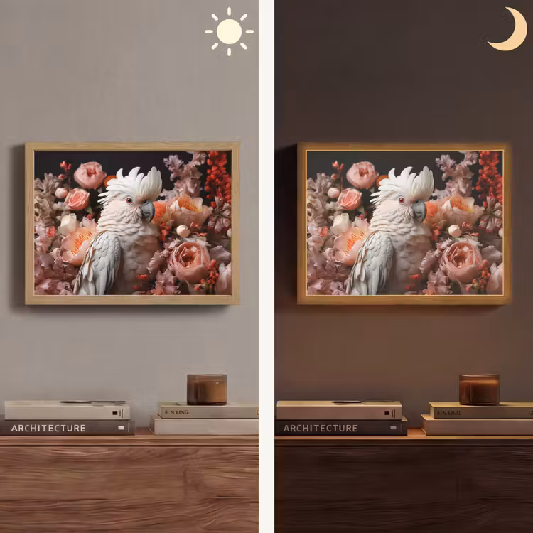 Lightbox - Wandlamp - Kaketoe - Dier - Natuur - Botanisch - Bloemen - Roze — 6