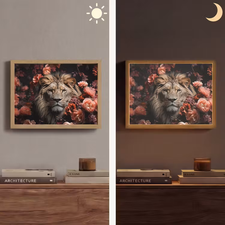 Lightbox - Wandlamp - Leeuw - Dier - Natuur - Botanisch - Bloemen - Roze — 6