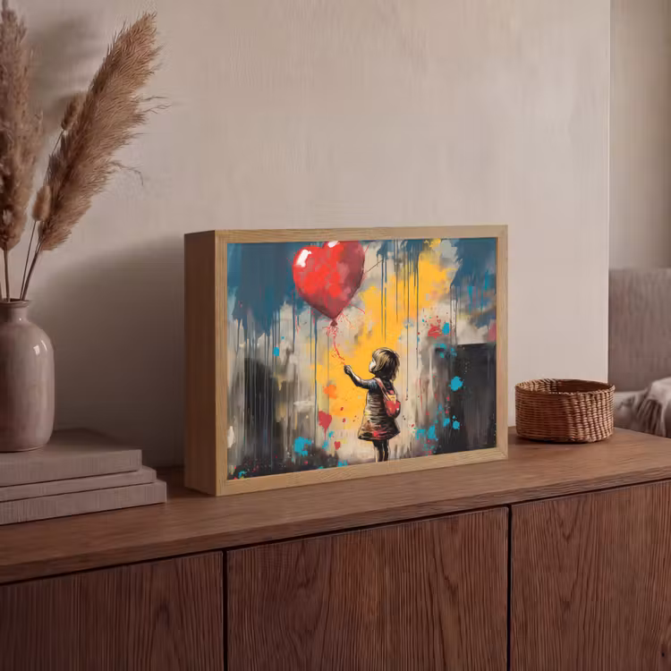 Lightbox - Wandlamp - Meisje - Ballon - Hart - Graffiti — 4