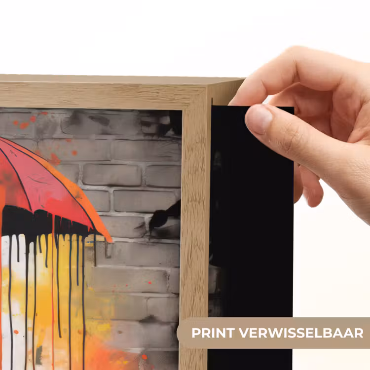 Lightbox - Wandlamp - Meisje - Kunst - Paraplu - Graffiti - Kleuren - Muur — 5