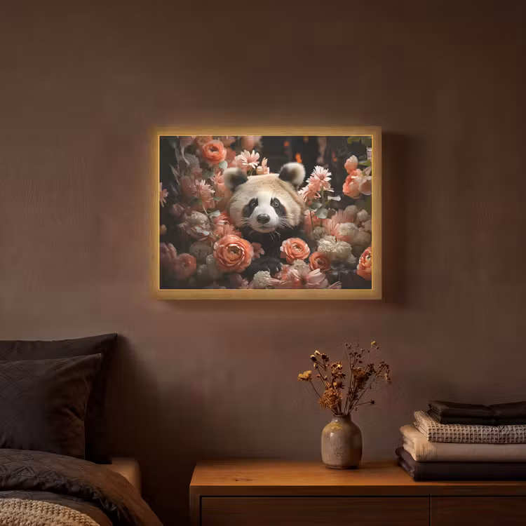 Lightbox - Wandlamp - Panda - Dier - Bloemen - Natuur - Botanisch — 3