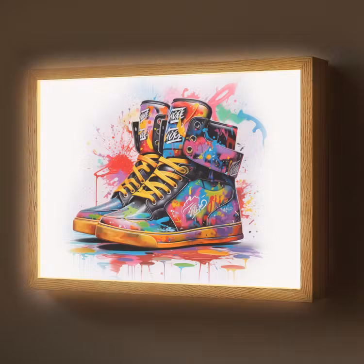 Lightbox - Wandlamp - Schoenen - Graffiti - Wit - Kleuren — 1
